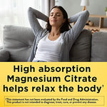 High absorption magnesium citrate 250 mg softgels container showing muscle nerve bone and heart support callouts.
