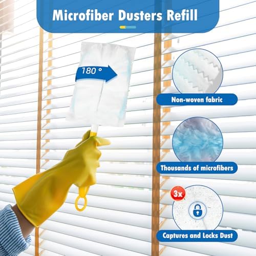 30 Count Duster Refills Compatible with Dusters 180° Handle Dusters, 180° Heavy Duty Multi-Surface Duster Replacement with 1 Standard Handle, Unscented - Image 4