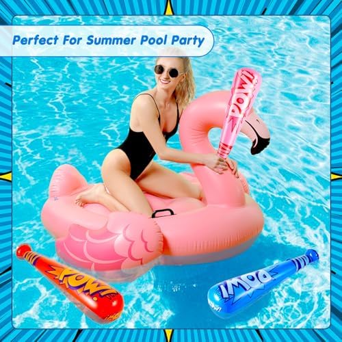 Handheld view of 17 inch inflatable baseball toy bat
