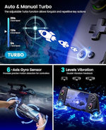 Close-up of the Spican Switch gamepad highlighting the textured ergonomic grip surface for comfortable play.