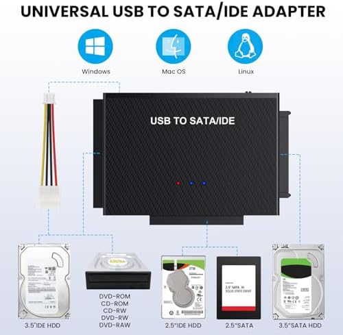Dual interface Type C and USB 3.0 cable attached to data recovery converter block