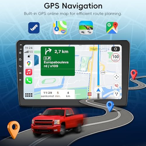 KOBANOICA head unit showing Android Auto navigation map