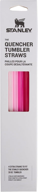 Clear reusable Stanley drinking straws stack