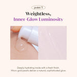 Swatch of the Etude hydrating serum base primer on back of hand.