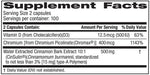 Advanced strength cinsulin capsule container showing clean ingredient nutrition facts