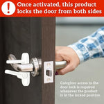 One handed adult operation door lever lock