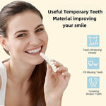 User applying moldable teeth repair beads at home