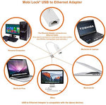 Mobi Lock fast ethernet adapter packaging showing official brand labels and technical compatibility specifications