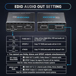 Authentic ROFAVEZCO HDMI audio converter showing EDID management switches