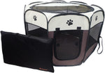 Gommle portable pet playpen front view with carrying case