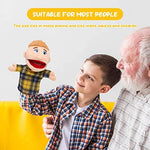 Side profile of ZJoey 12 inch family hand puppet showing plush texture