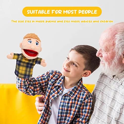 Side profile of ZJoey 12 inch family hand puppet showing plush texture