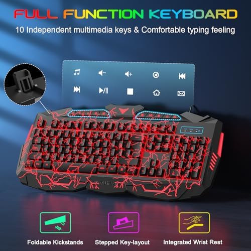 BlueFinger wired gaming mouse showing crackle pattern