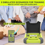 CPR training kit with rechargeable AED simulator and carrying case