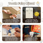 Wooden keepsake box for lost baby teeth with 3D cartoon design.