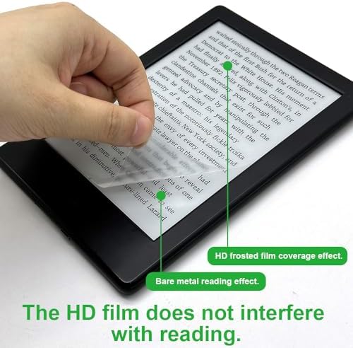 Comparison view of Kindle screen with and without matte protector