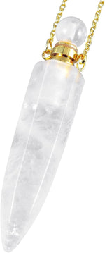 TUMBEELLUWA Crystal Perfume Bottle Necklace for Women Men | Faceted Crystal Point Necklace, Essential Oil Diffuser Vial Necklace, Openable Locket Bottle Jewelry for Daily Wear - Image 10