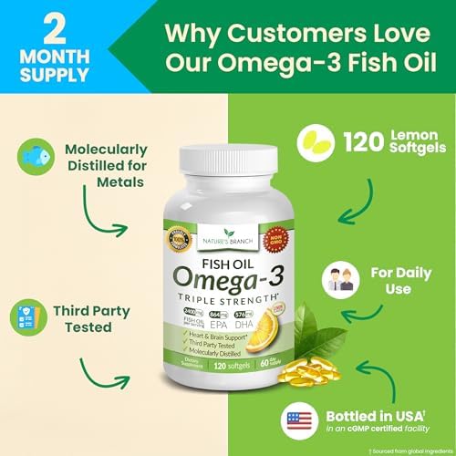 Nature's Branch authentic premium dietary supplement for heart and joint wellness displaying third party tested certification seals.