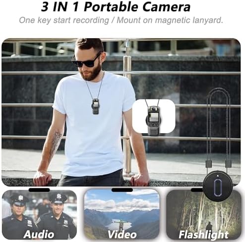 SixBondsCam 4K video recorder demonstrating the built-in flashlight function for low-light area navigation.
