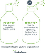 USA imported pet urine eliminator spray being used on fabric car seat