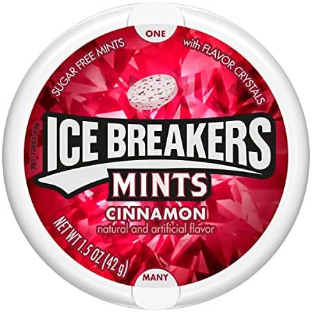 Premium imported Ice Breakers Cinnamon mints pack of eight on a plain background