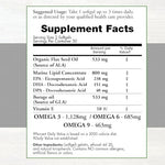 Moms For Nutrition wild caught fish oil and organic flax seed oil capsules for heart and joint health.