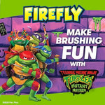 Firefly Ninja Turtles electric toothbrush premium soft bristles and compact oval head close up