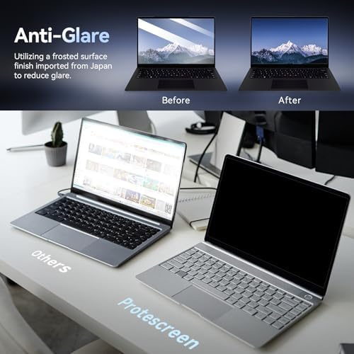 Laptop screen with Protescreen privacy protector installed