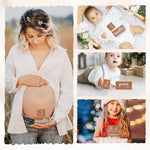 Close up of Mamimami Home wooden baby age milestone cubes