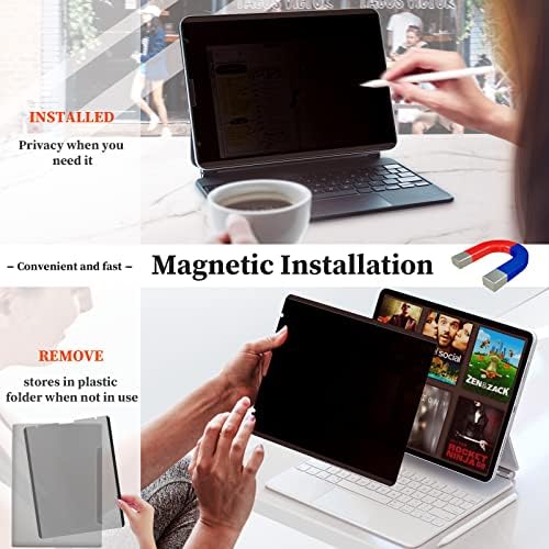 User writing on iPad Pro with Mamol privacy protector using Apple Pencil