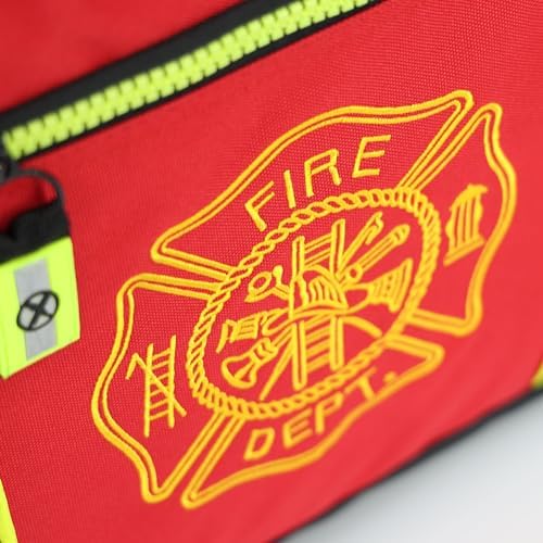 Firefighter turnout bag dedicated helmet compartment view