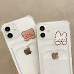 Casechics transparent card slot wallet case angle view