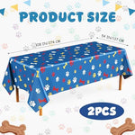 Gilprop puppy themed disposable plastic table cover showing waterproof material close up
