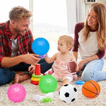 Beetoy brand six pack of soft multi sport toys for active indoor toddler games.