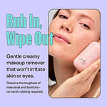 Hydrating face and eye makeup remover packaging showcasing key plant based ingredients