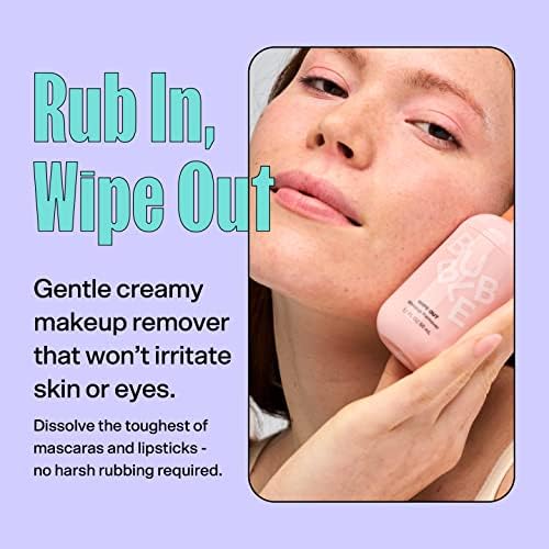 Hydrating face and eye makeup remover packaging showcasing key plant based ingredients