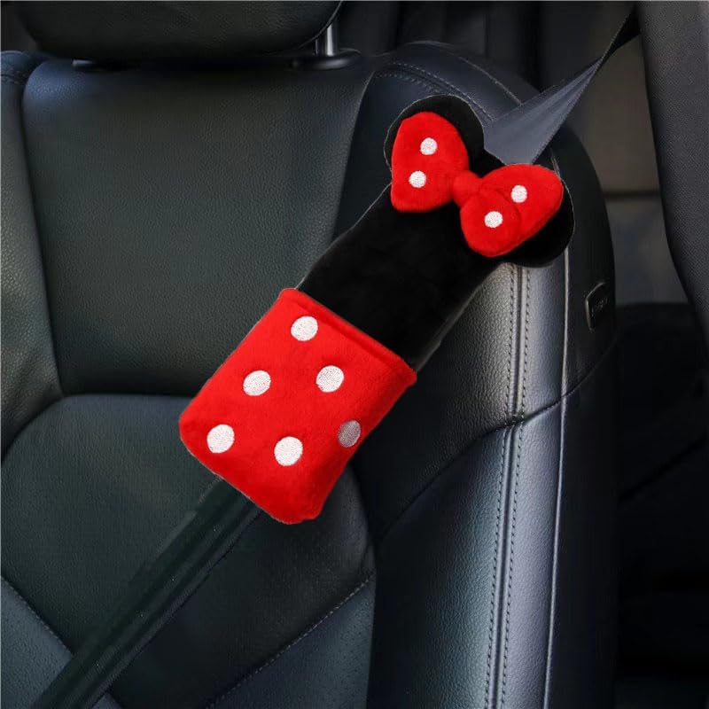 Chydst Minnie Mouse car seat belt cover pad front view