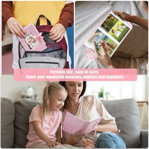 HenPisen imported pink keepsake album holding one hundred vertical family photographs