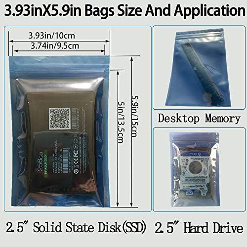 Internal hard disk drive being placed safely inside a translucent Daarcin ESD protection sleeve.