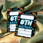 Premium thick coated paper texture of the SDLSETW boy and girl party invite