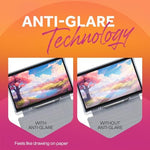 PicassoTab X11 tablet demonstrating the laminated screen panel side angle to show glare reduction