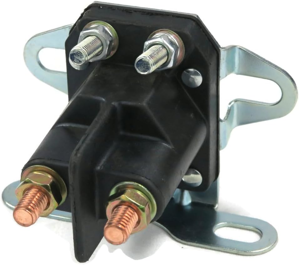 Close-up of threaded battery and starter studs