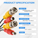 Cables Direct Online premade Siamese surveillance wire unrolled layout