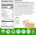 Orgain Birthday Cake protein powder nutritional label close up