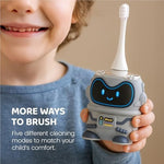 Waterproof Well Before Spaceman toothbrush being rinsed under water.
