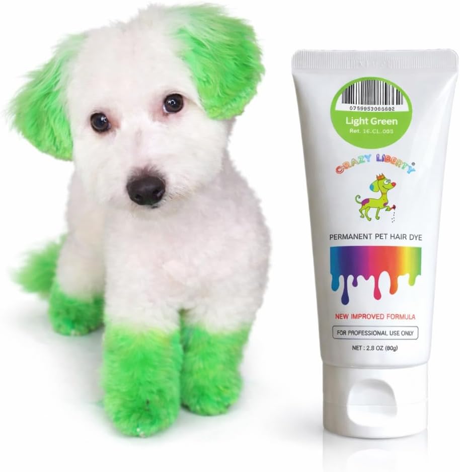 Crazy Liberty Permanent Pet Hair Dye Light Green front view 2.8 Fluid Ounce tube