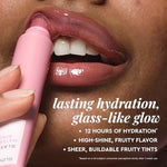 Texture swatch of Glow Recipe Glass Balm sheer pink tint