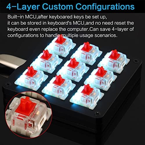 Top-down view showing 9-key layout of Koolertron keypad