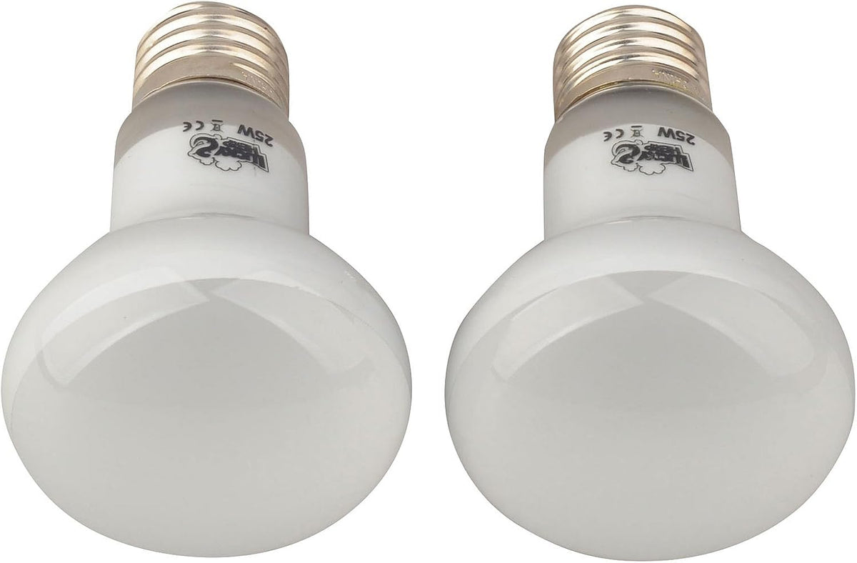 Two pieces of LUCKY HERP incandescent reptile basking lamps side by side