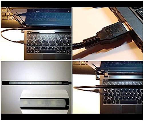 Eleidgs portable laptop lamp with flexible 45cm gooseneck bent at an angle